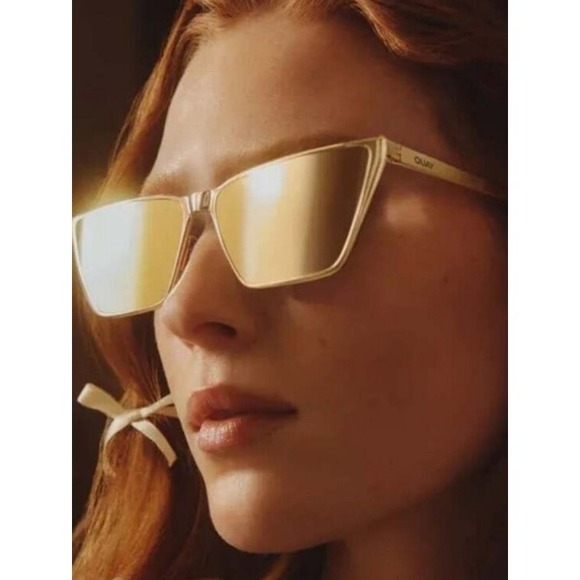 Quay Australia Bad Habit Adorned Limited Edition Sunglasses- Gold main image 6